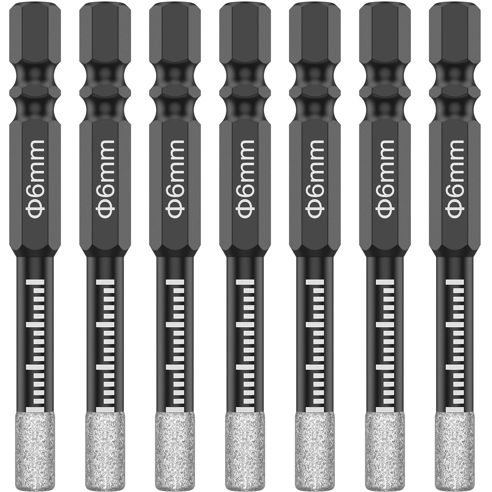 6mm Dry Diamond Drill Bit Set — 7, 10 & 14-Piece Vacuum - View 1