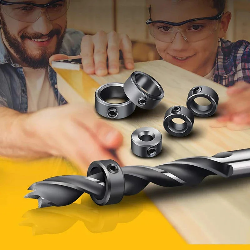7/8pcs Woodworking Drill Locator 3-16mm Shaft Depth Collars Ring