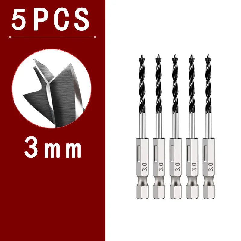 3/5/7-Piece Hex Handle Spade Drill Bit Set — 3mm to 10mm Flat Wood