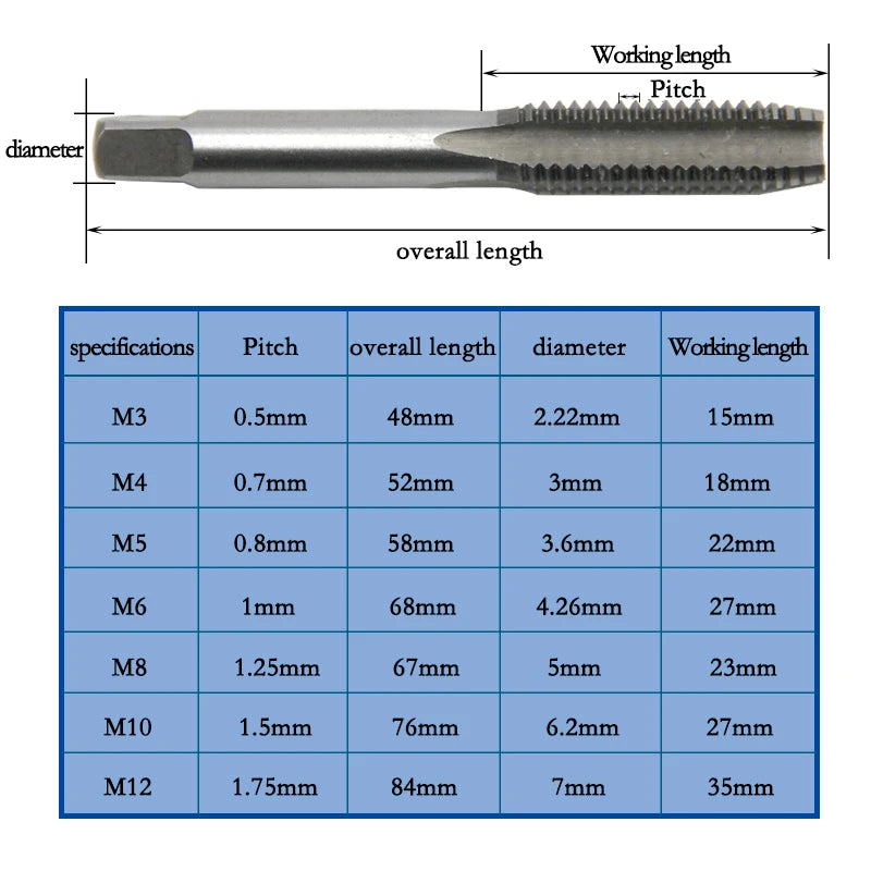 T-type 3mm to 6mm hand tap wrench thread tapping tool set hand wrench