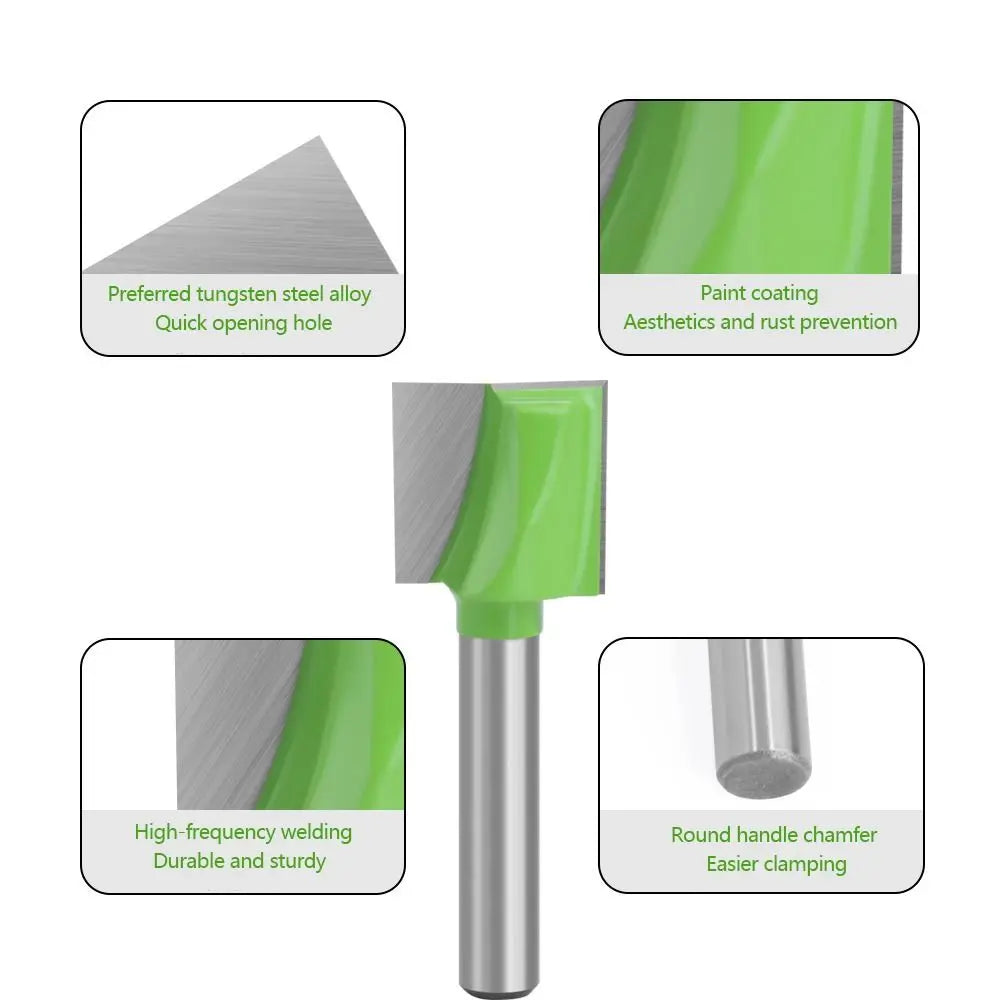 6.35mm Shank Router Bit Bottom Cleaning Trimming Machine Bit Carbide