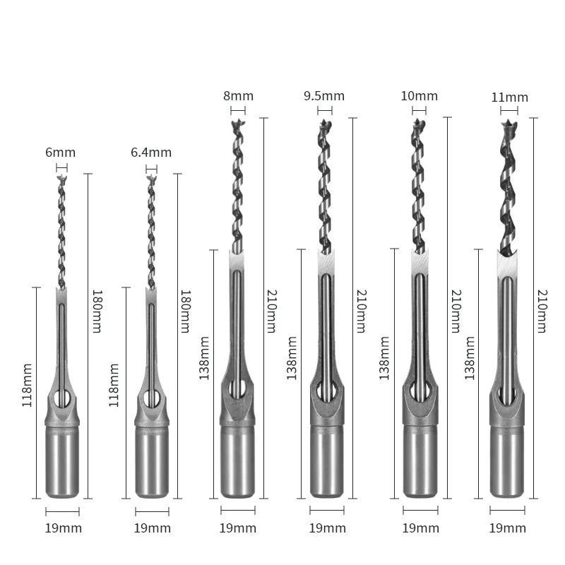 6-16mm HSS Square Hole Drill Woodworking Drill Tools Auger Mortising