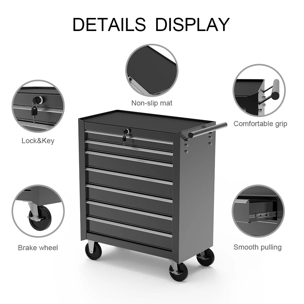 7-Drawer Rolling Tool Chest & Cabinet – Garage & Workshop Storage