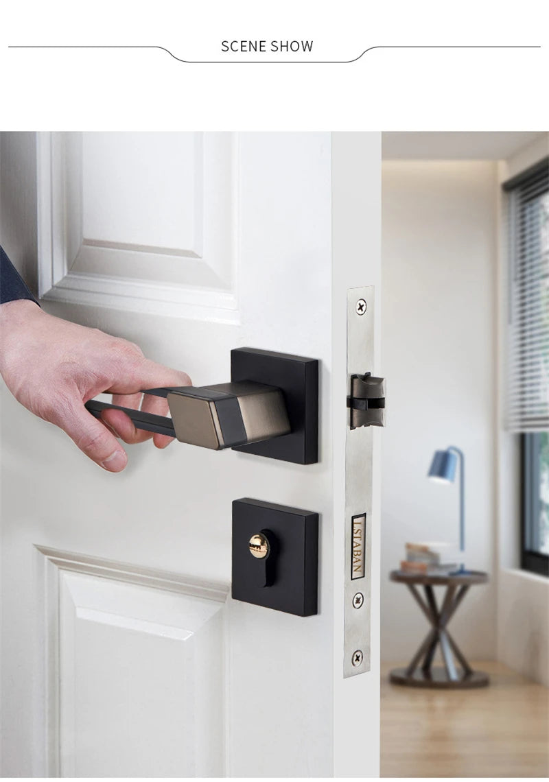Interior Zinc Alloy Silent Anti-theft Door Lock Security Mute Door
