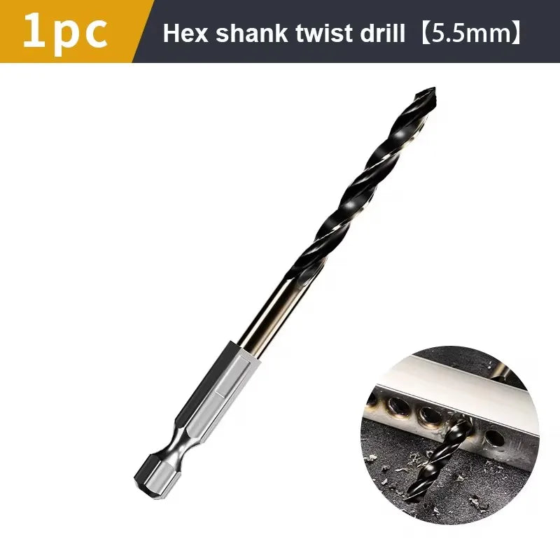 1.5-7.5mm Hex Shank Twist Drill Bit Wood Metal Hole Cutter Core