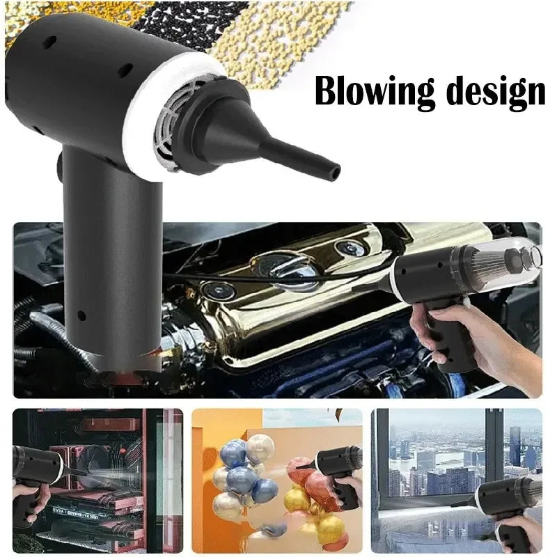 9000Pa Mini Wireless Car Vacuum – USB Charge Wet & Dry Handheld