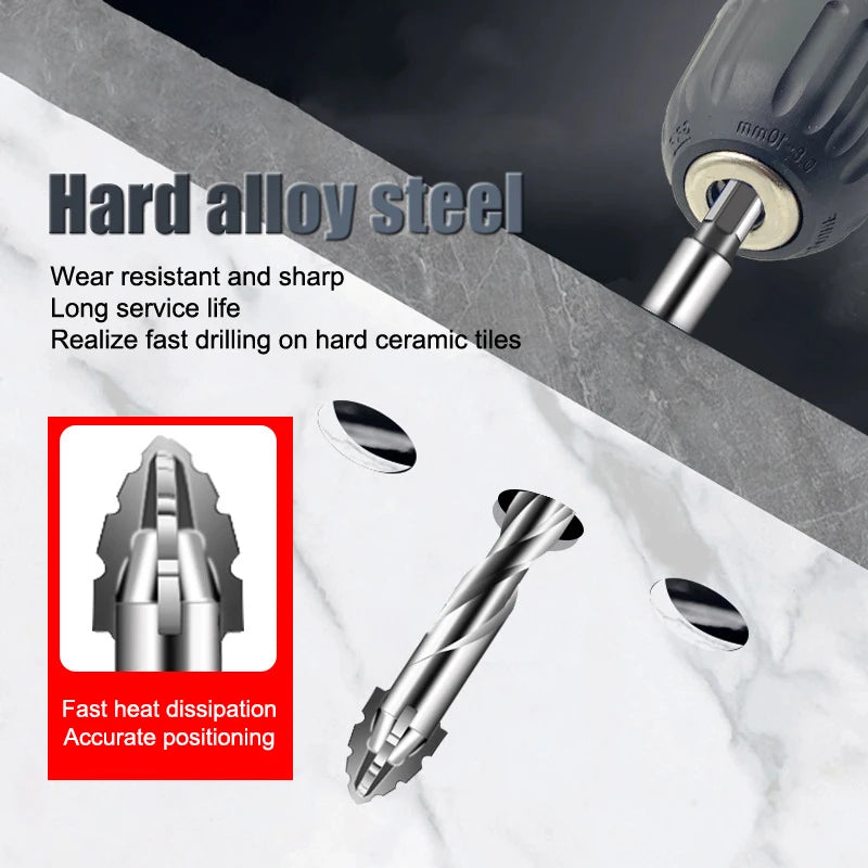 NEW! 7pcs/sets Tungsten Steel Serrated Drilling Bit Set For Ceramic