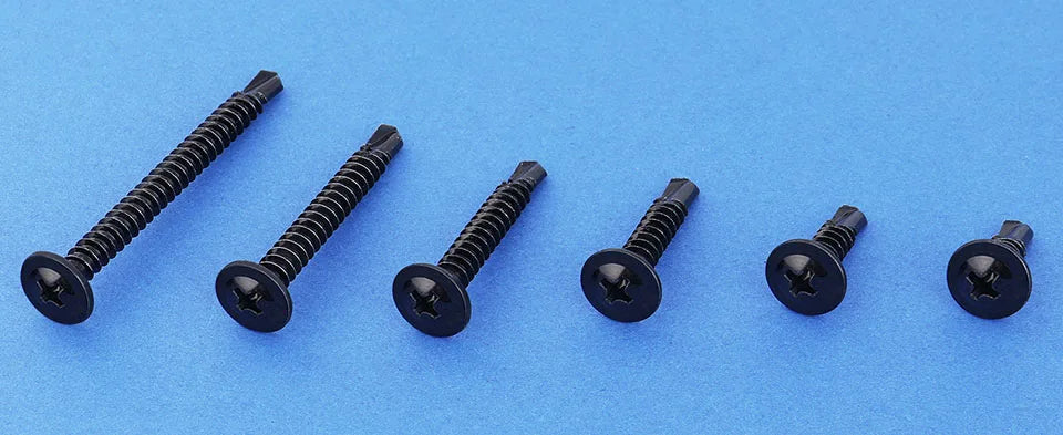 NINDEJIN 20/30pcs Washer Head Phillips Self Drilling Screw Black