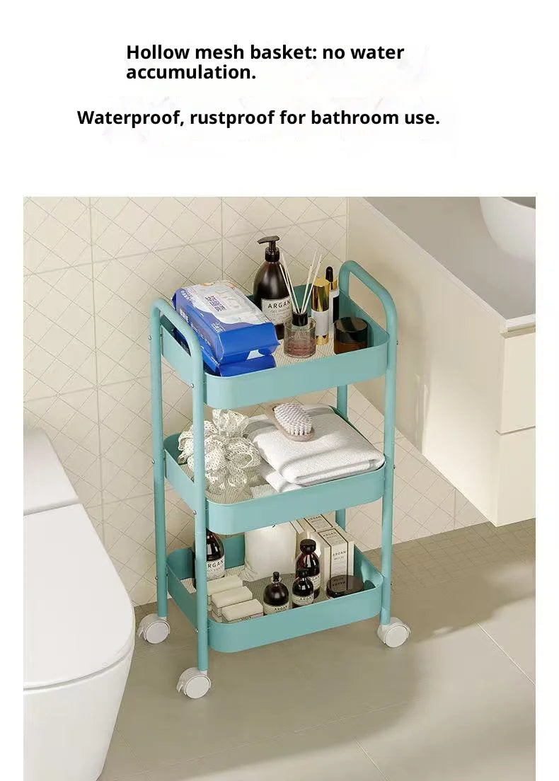 Small Trolley Multi-Layer Mobile Storage Rack