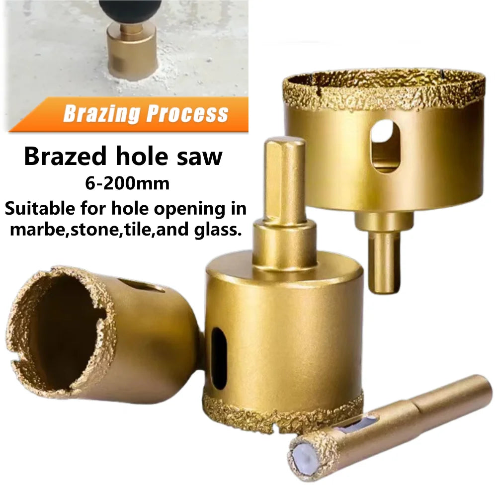 Diamond Brazed Core Dry Drill For Porcelain Tiles Marble Glass