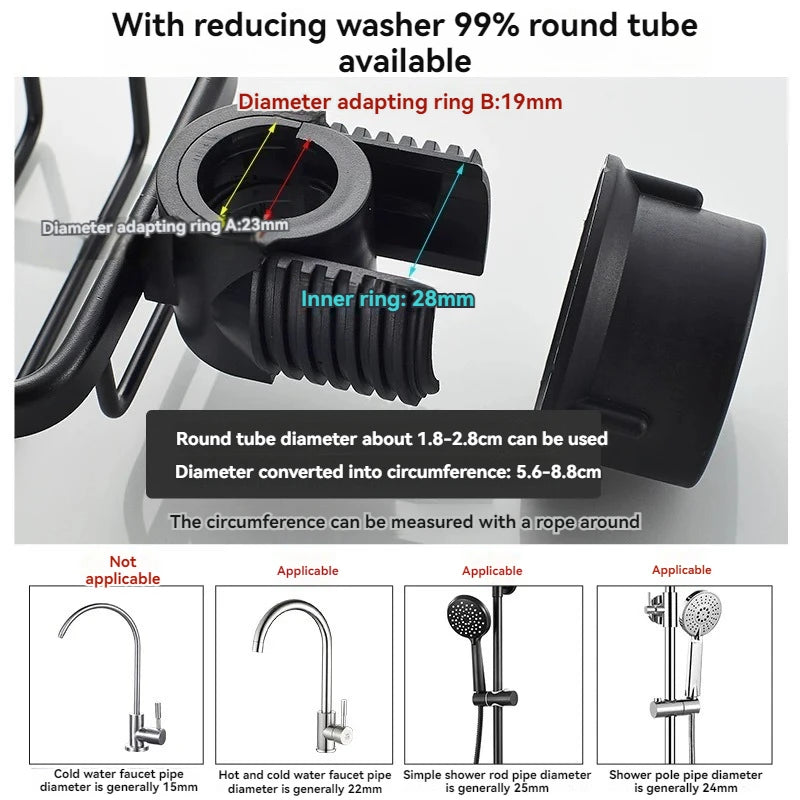 Shower Rack Bathroom Punch-Free Space Aluminum Shower Room Shower Rod