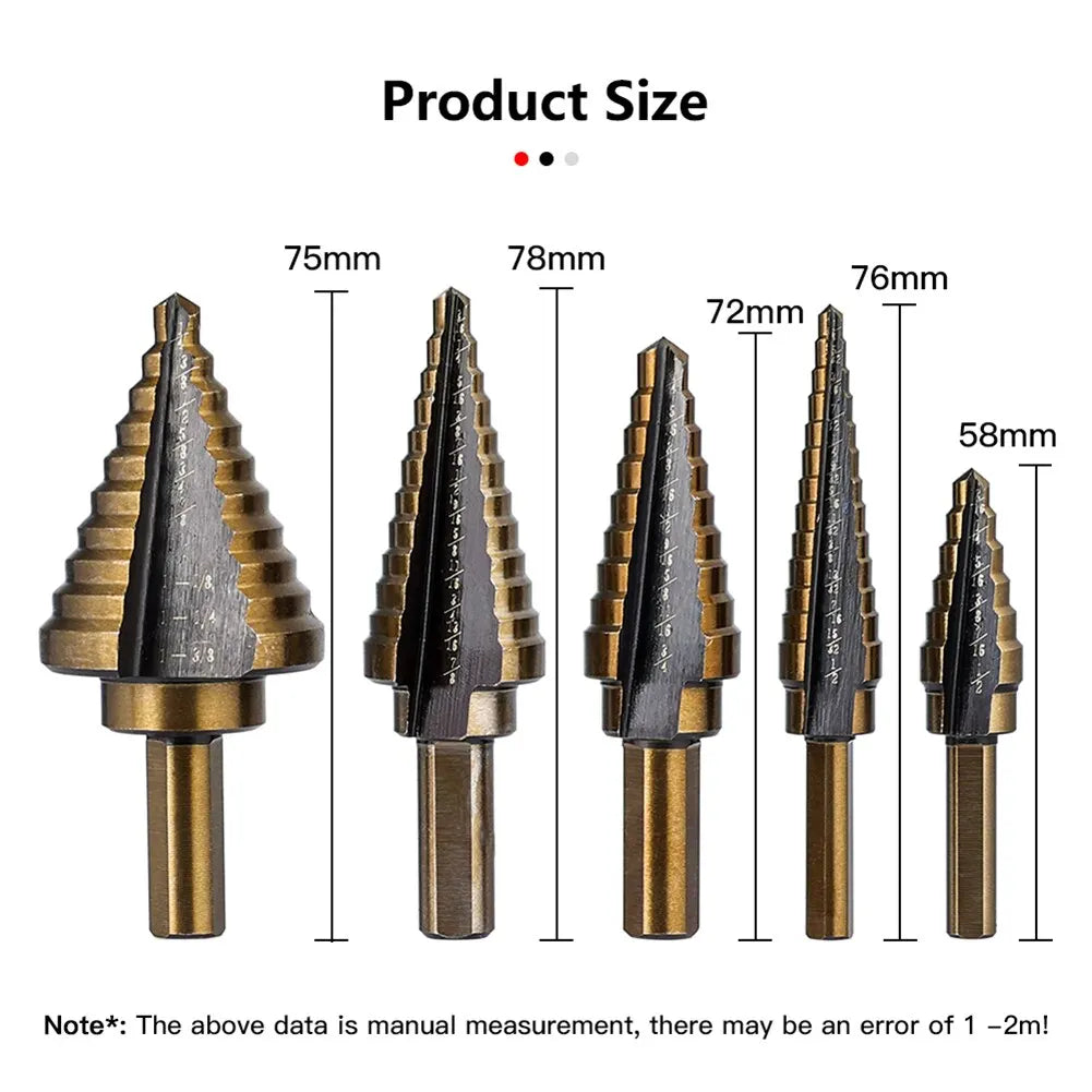 HSS 4241 Cobalt Multiple Hole 50 Sizes Step Drill Set Tools Aluminum