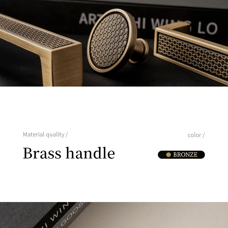 Santaya Antique Brass Handle Luxury Bronze Pull Kitchen Cabinet