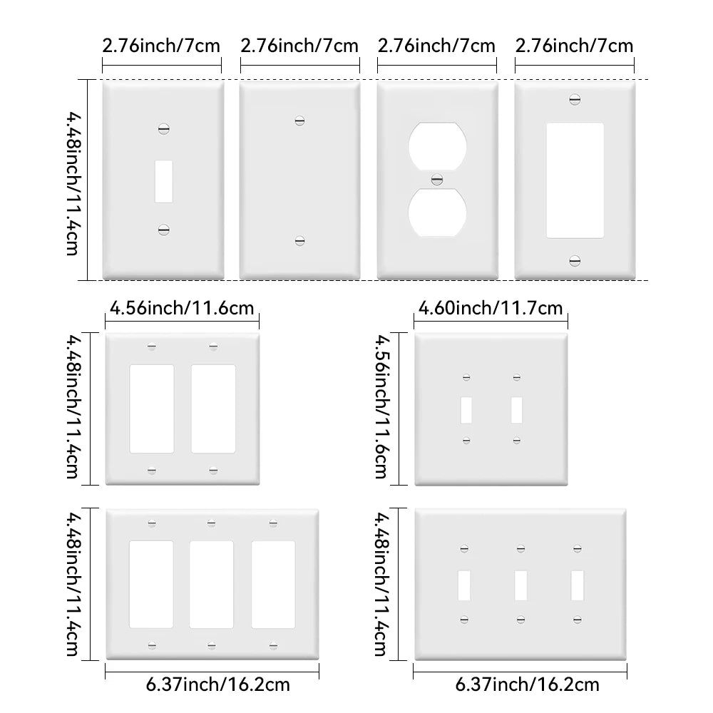1 piece of wall panel light switch cover, various styles of PC wall