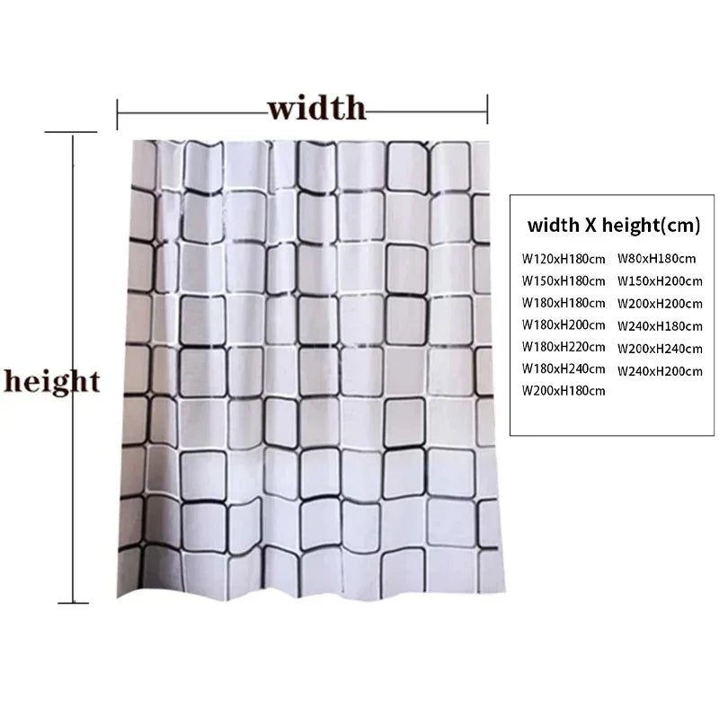 Bathroom Shower Curtains with Hooks Waterproof