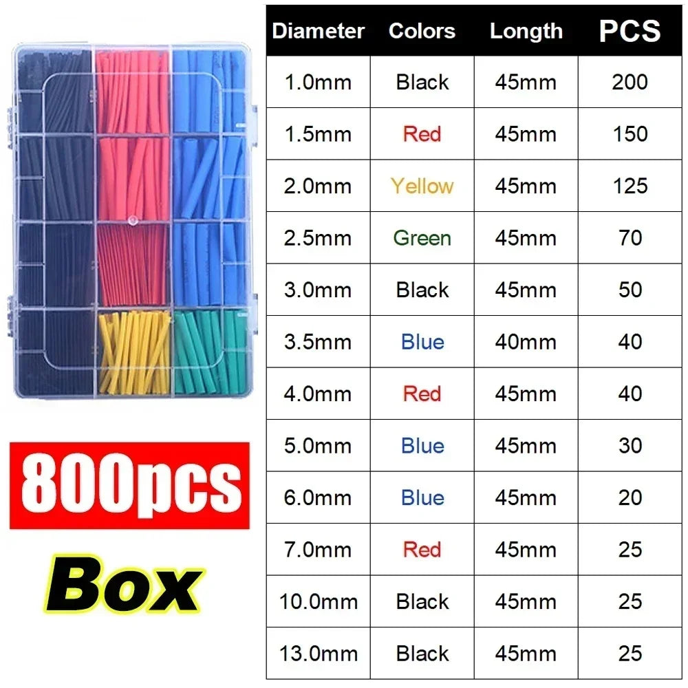 1600/127pcs Heat-shrink Tubing Thermoresistant Tube Heat Shrink