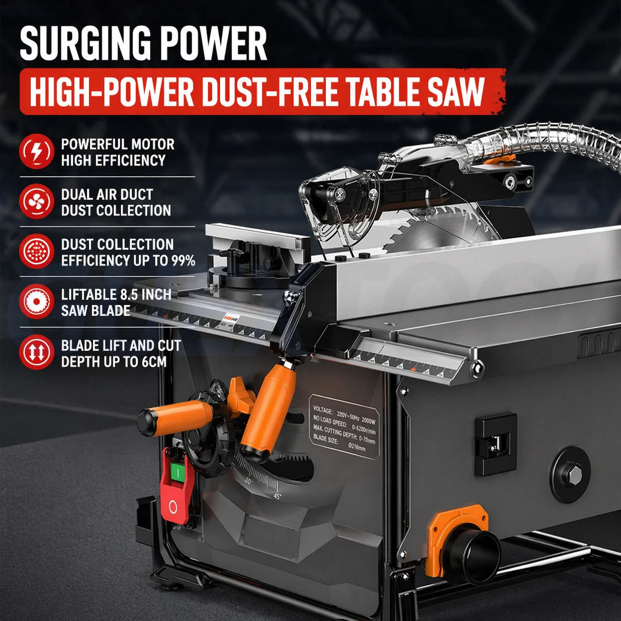 High-Precision Dust-Free Push Table Saw – Extendable Woodworking Bench