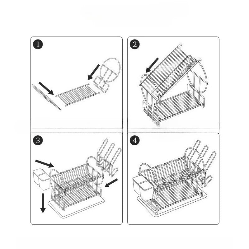 Removable and multifunctional double-layer dish drying rack drainage