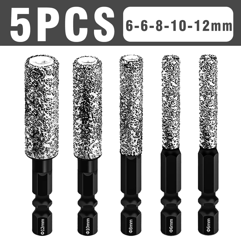 5pcs6-12mmHexagonal Shank Dry Ceramic Tile Diamond Drill Bit Marble