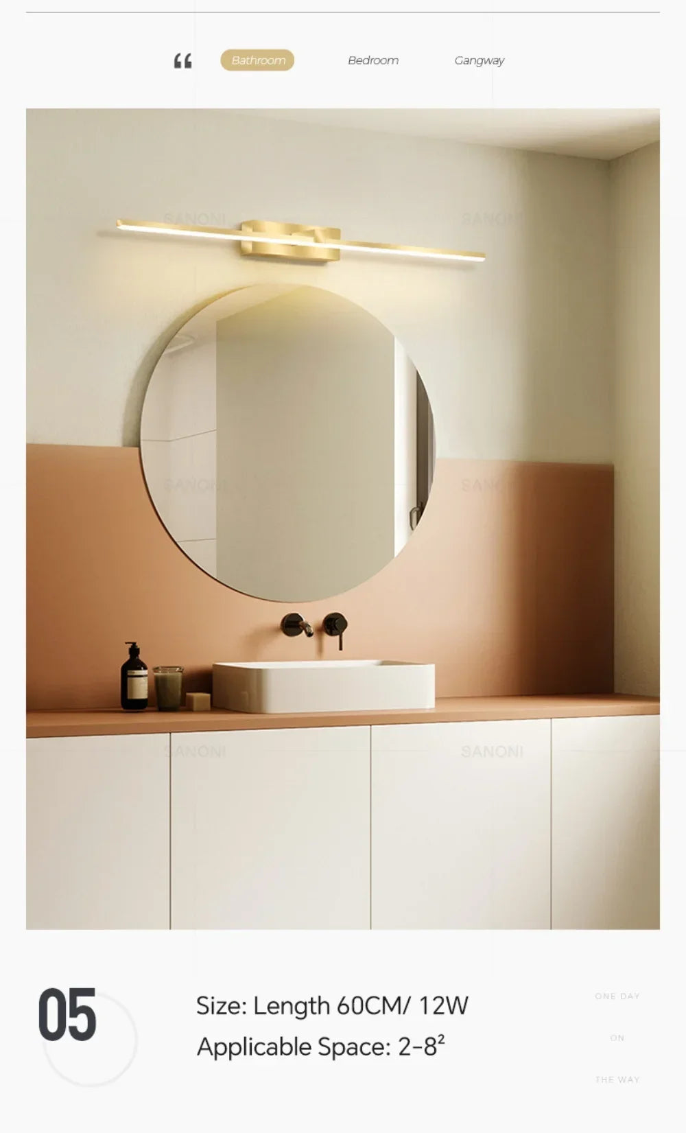 Modern LED Wall Lamp For Bedroom Bedside Hallway Bathroom Makeup