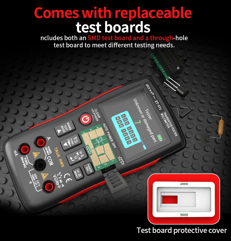 ZOYI ZT-XT1 2-in-1 Transistor Tester Digital Multimeter 25000 Counts