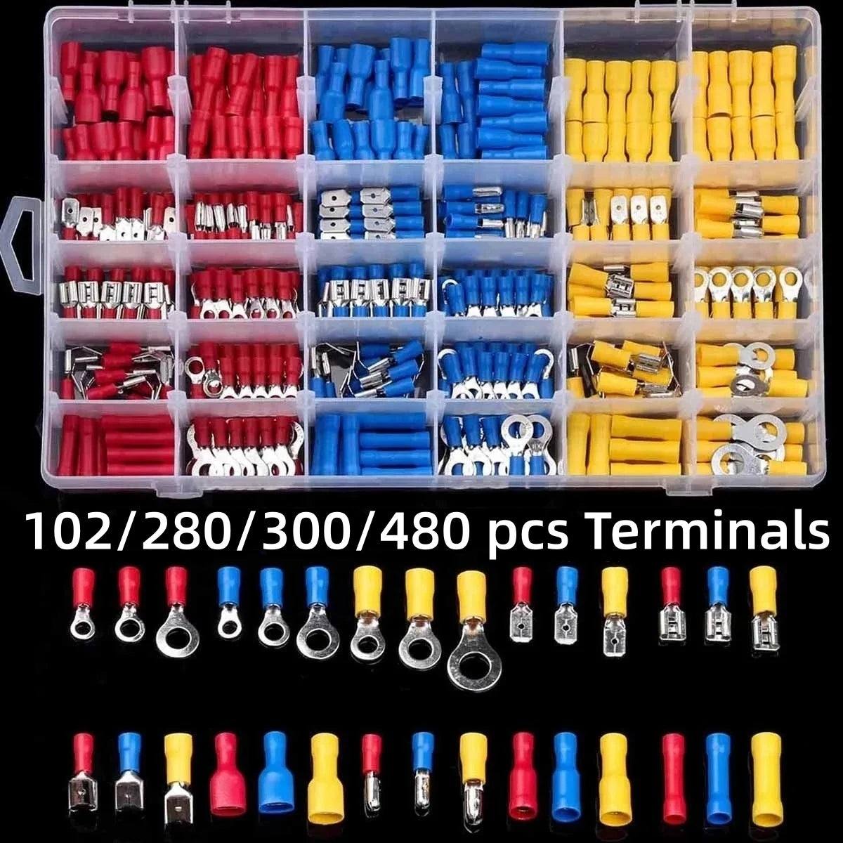 102/280/300/480PCS Wire Connector Kit Male Female Insulated Terminals