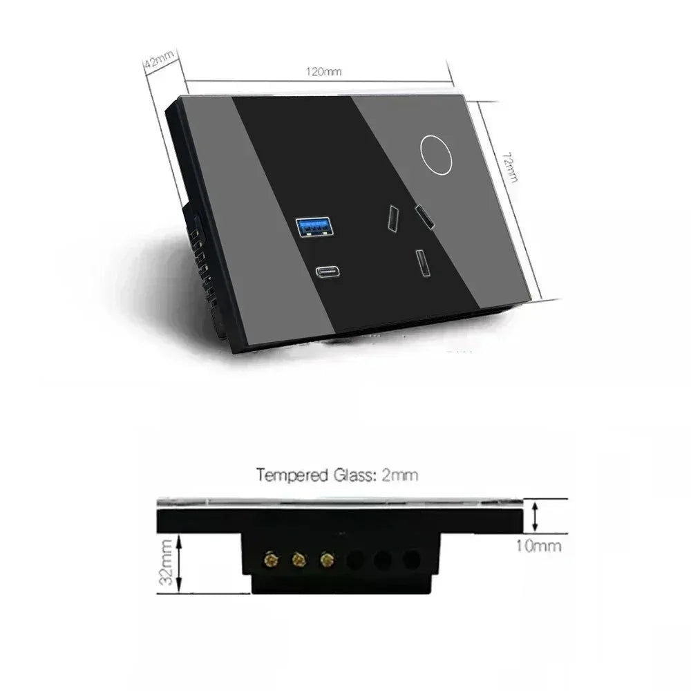 Melery Tuya Wall Socket WIFI Smart Australia Plug USB TYPE-C PD 30W