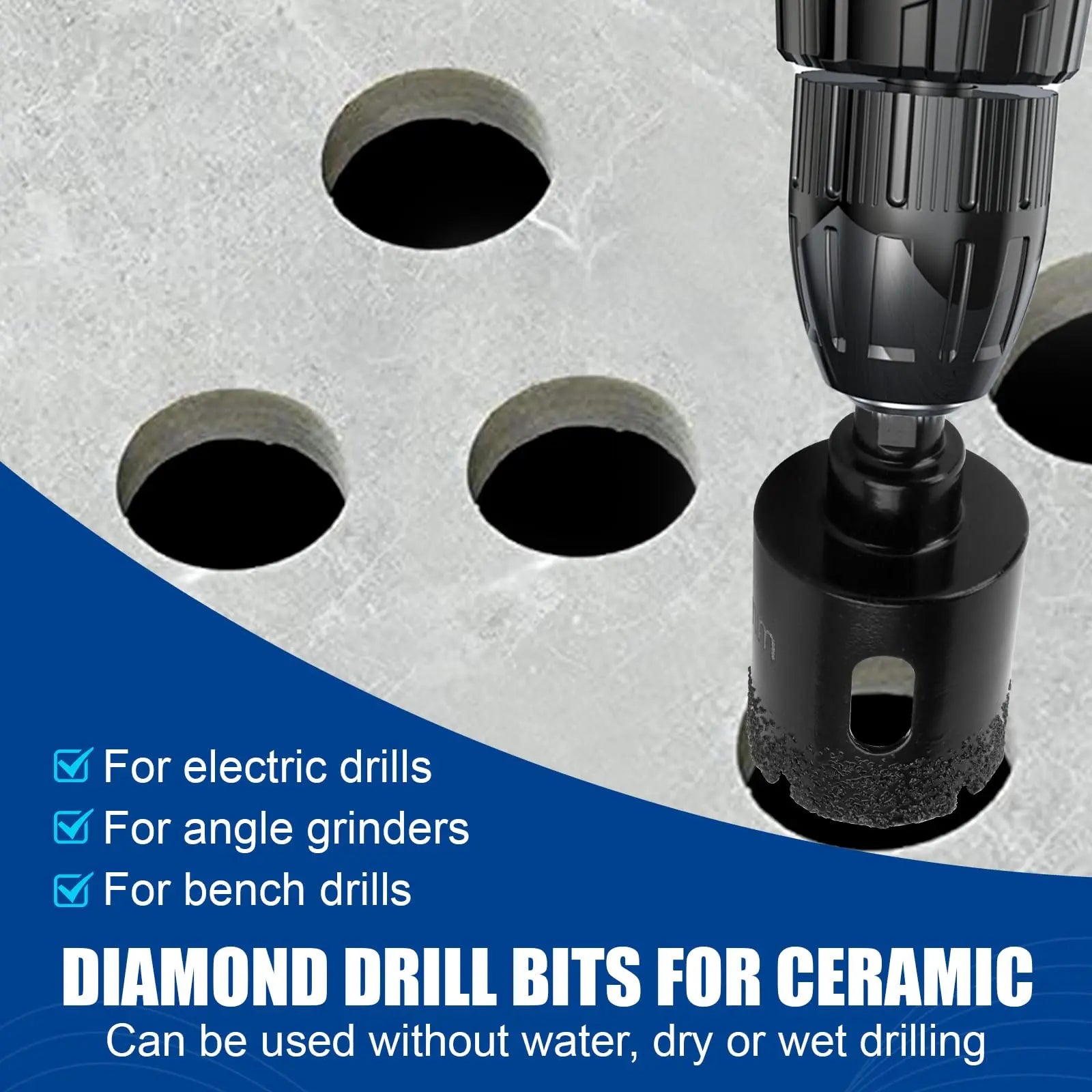 Dry Diamond Core Drill Bit 6-80mm Diamond Brazed Hole Saw Core Drill