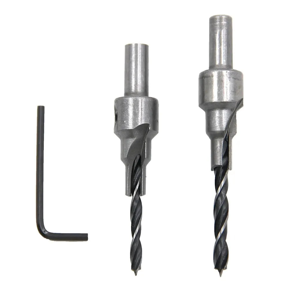 2-Piece Three-Step Wood Countersunk Drill Bit — Three-Point Flat Bo