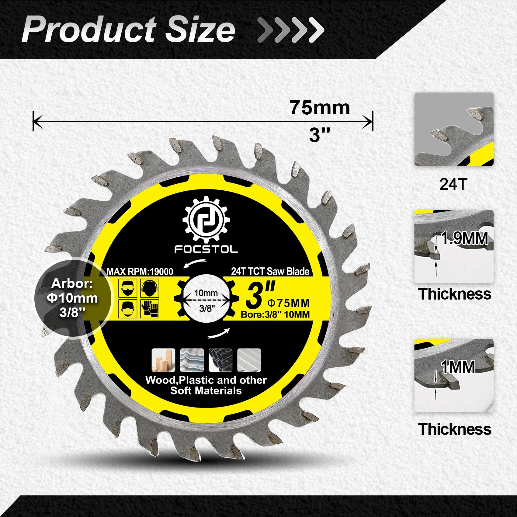 FOCSTOL TCT Carbide Wood Cutting Disc – Circular Saw Blade