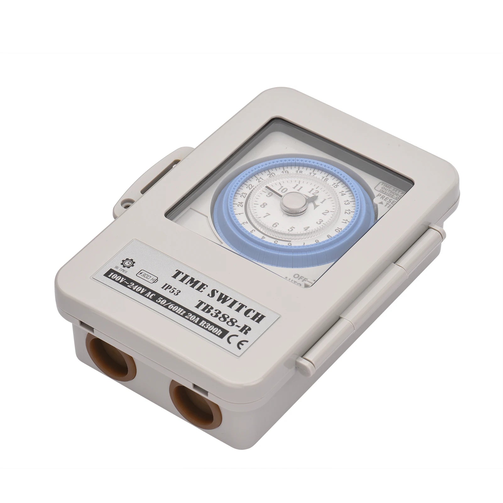 IP53 Mechanical 24hr Timer Switch 96 Settings – AC 100-240V DIN Box