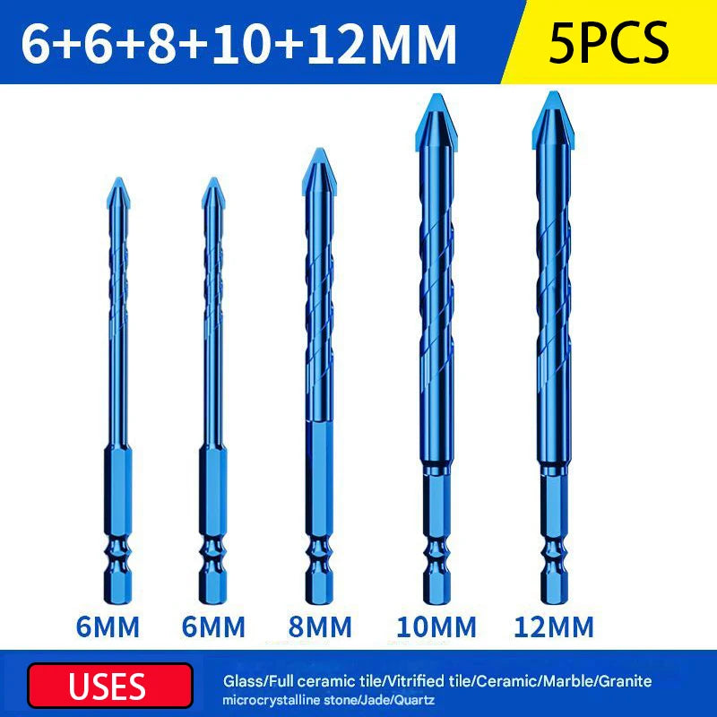 10/5/2PCS Eccentric Drill Bits Set Ceramic Tile Drill Bit Set