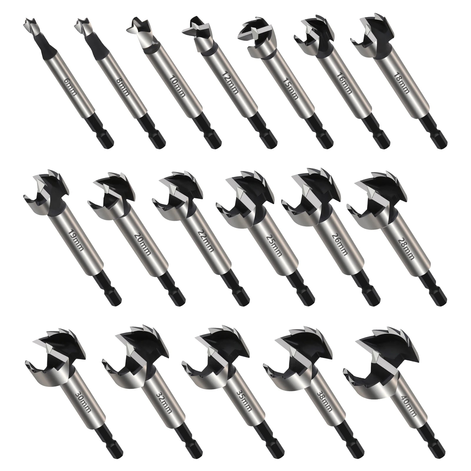 6-40mm 6.35mm Hex Shank High Carbon Steel Boring Drill Bit Carpenter