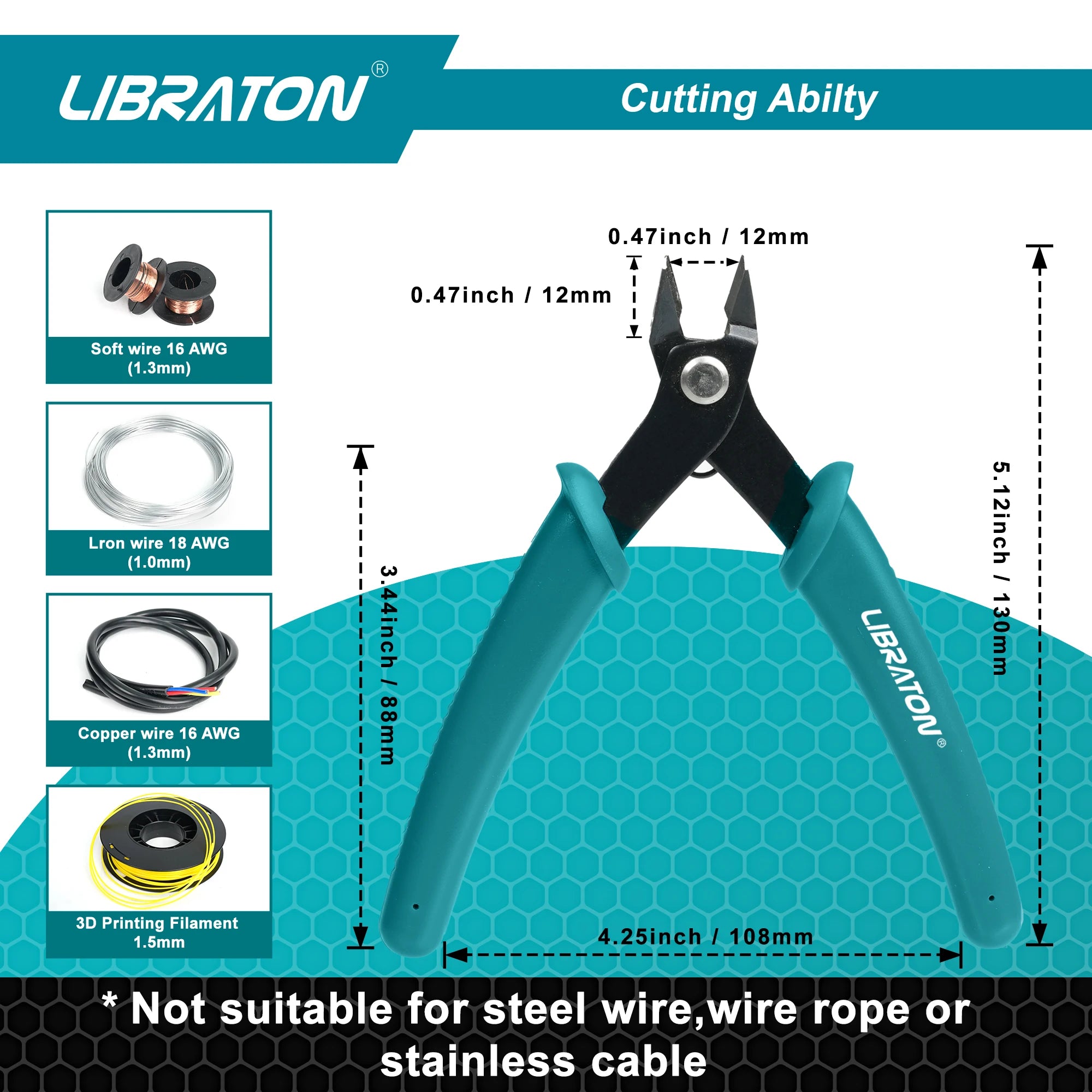 LIBRATON Micro Wire Cutter Precision Electronics Flush Cutter and