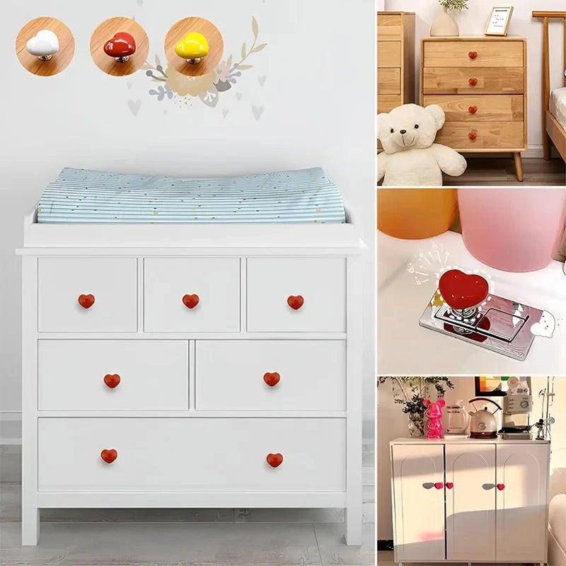 Handle Toilet Press Button Heart Shaped Press Tank Push Switch Toilet