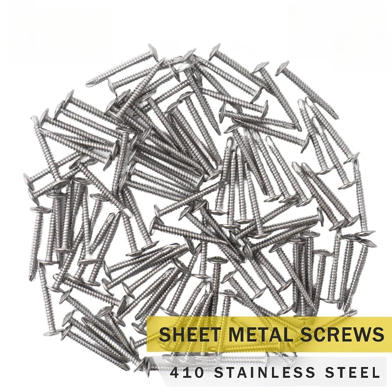 100pcs 410 Stainless Steel Truss Head Self-Tapping Screws - Durable...