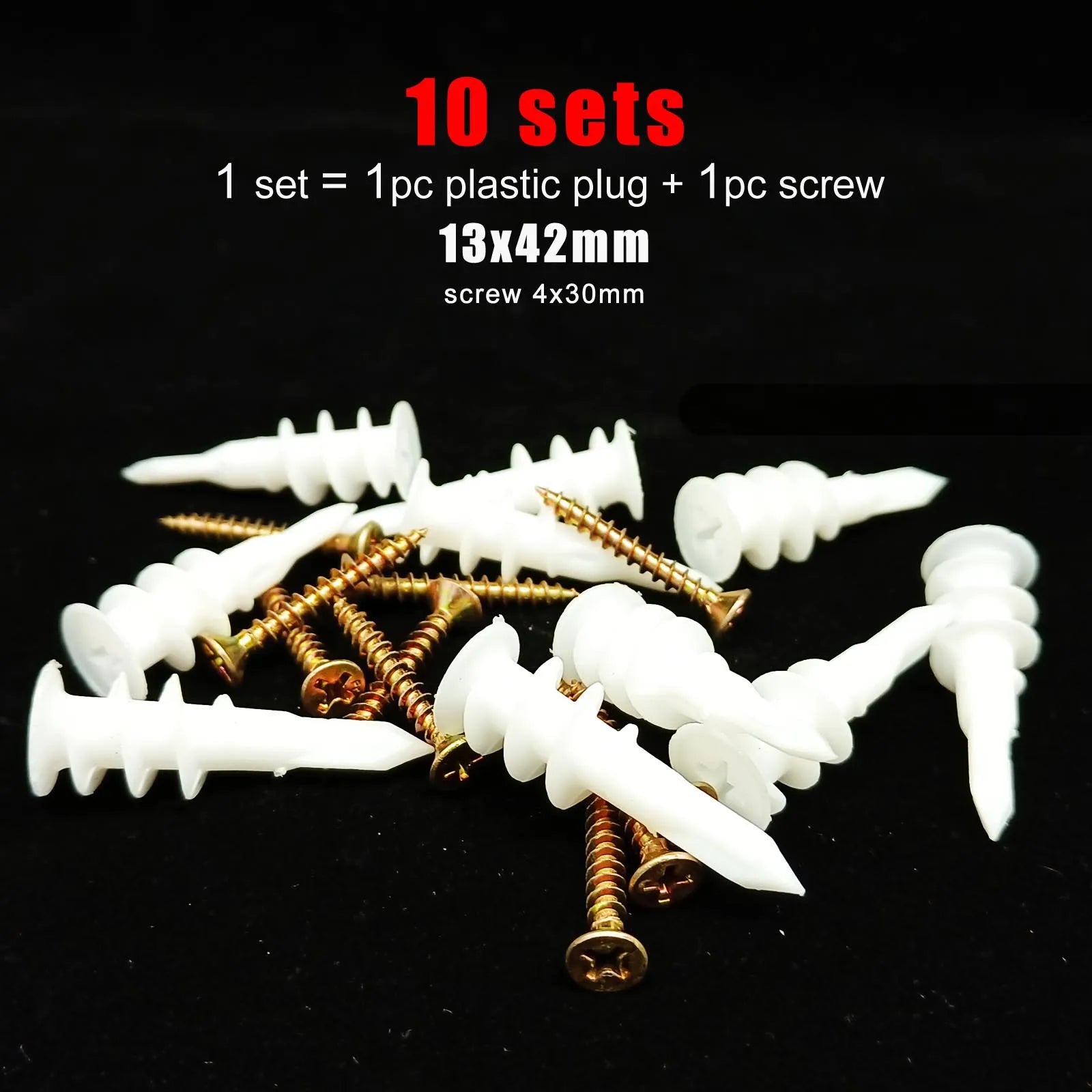 10sets Self Drilling Drywall Anchor with Tapping Screw for