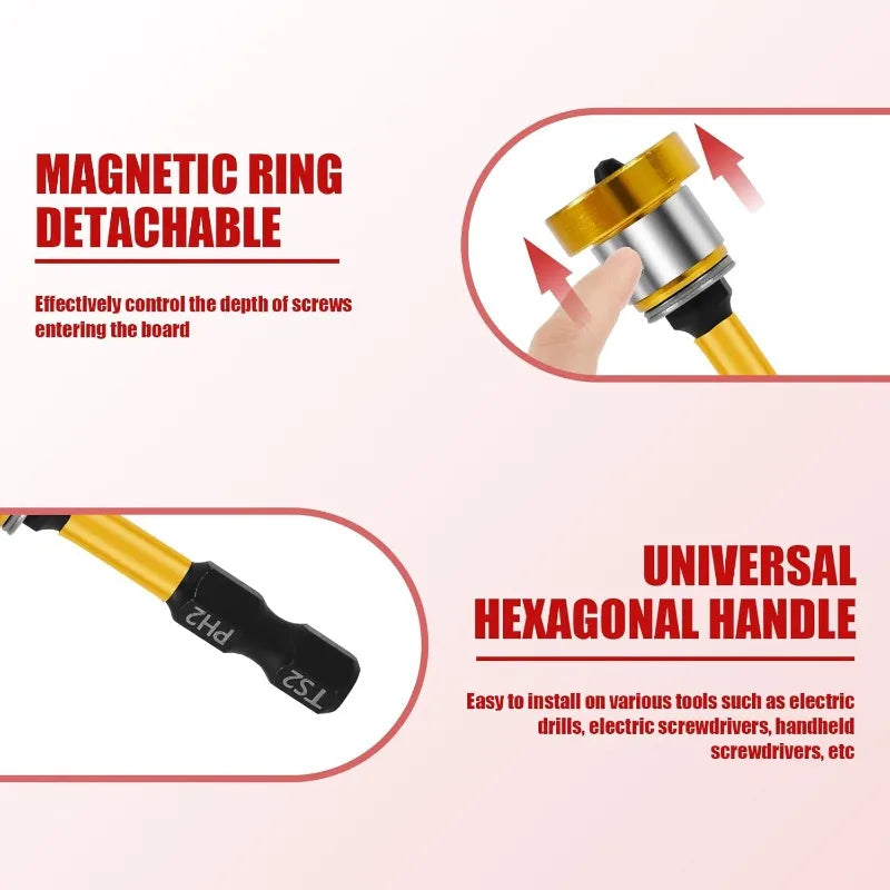 1/10pcs Magnetic PH2 Hex Shank Plasterboard Screwdriver Bit