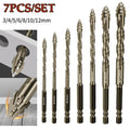 Four-Edge Serrated Drill Bit Set — 5, 6 or 7-Piece for Glass, Tile ...