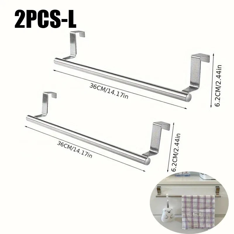 1/2p Towel Rod Steel Metal Wire Over Cabinet Towel Rack Storage