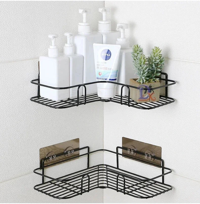 Bathroom Corner Triangle Shelf Wall Mounted Storage Shelves Shampoo