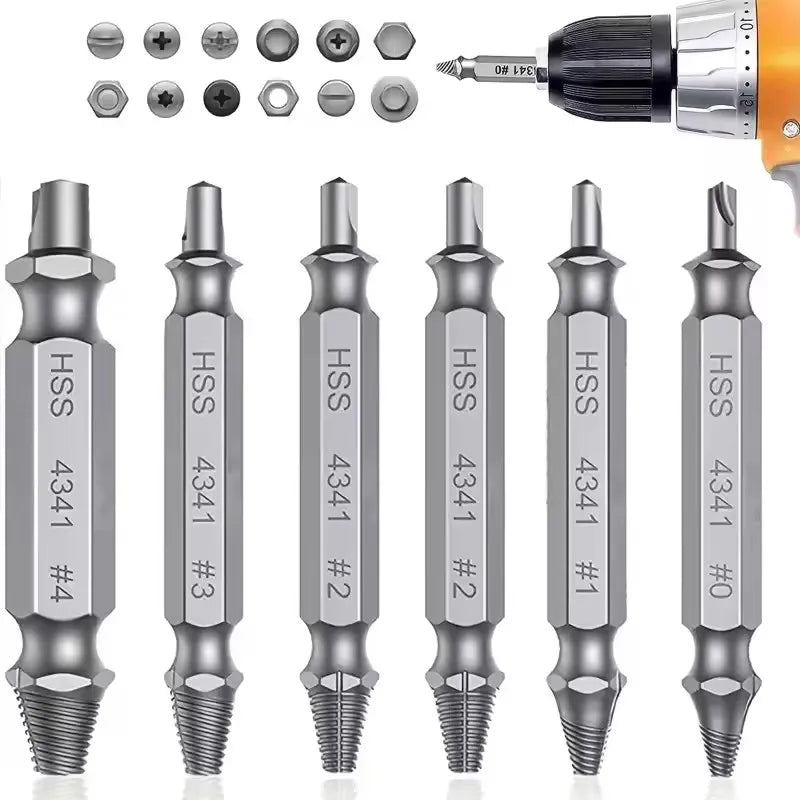 Damaged Broken Screw Extractor Drill Bit Set Stripped Broken Screw
