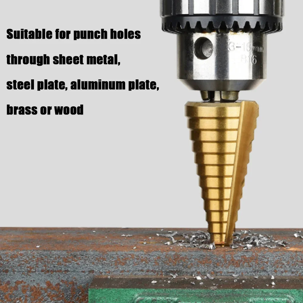 4-12 4-20 4-32 MM HSS Titanium Coated Step Drill Bit Drilling Power