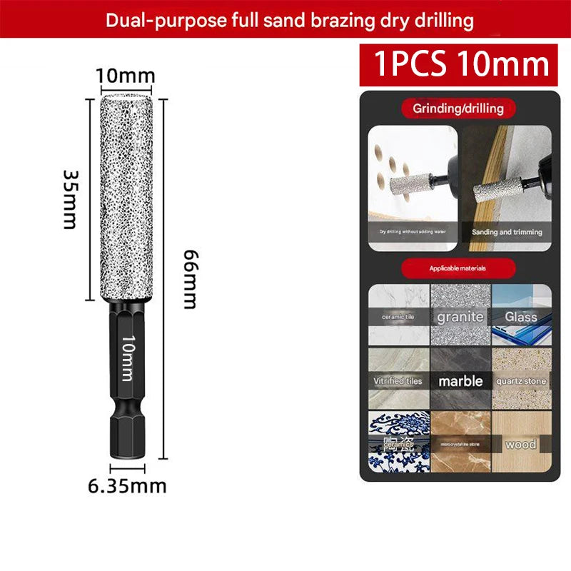 10/4/1PCS Dry Diamond Milling Drill Bits Enlarging Hole Dry Drilling