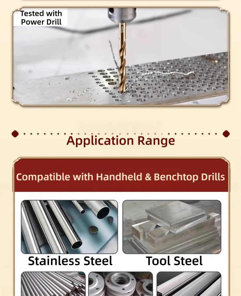 TG HSS6542 Precision Ground High Hardness Twist Drill Bits for