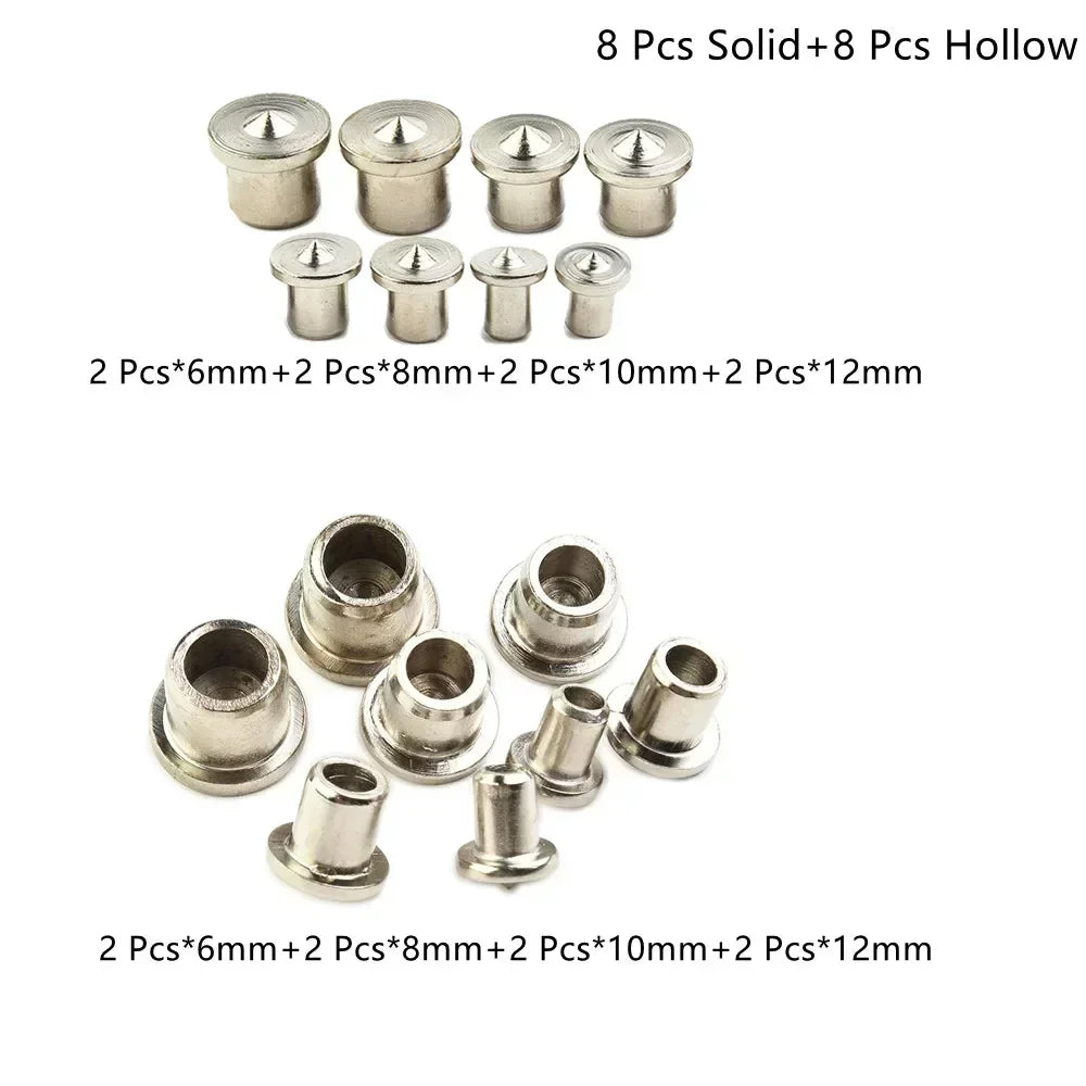 Dowel Centre Point Pin Set — 6mm, 8mm, 10mm, 12mm & 13mm for Woodwo