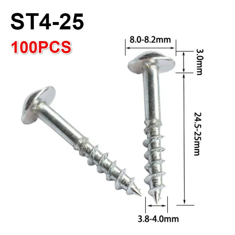100pcs Oblique Hole Drilling Dedicated Phillips Screws with Zinc