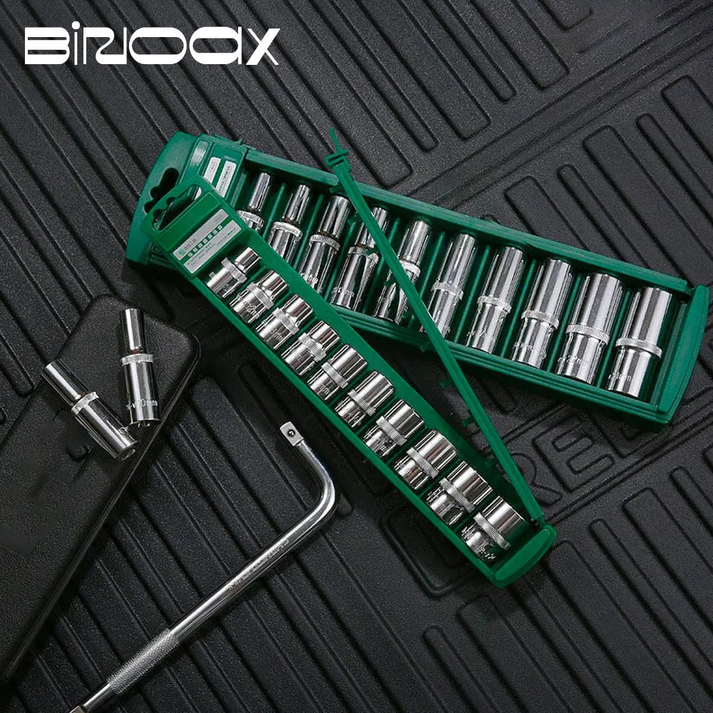 Hex Socket Wrench Head Set 1/4 3/8 1/2 Short Long Socket Deep Nut