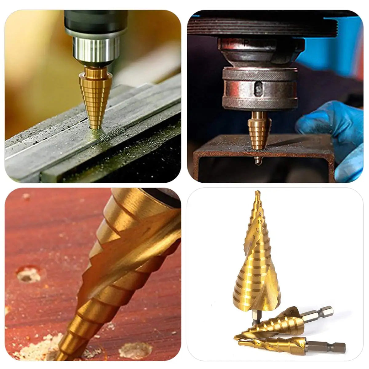 4-32 mm 4-20 mm HSS Titanium Coated Step Drill Bit High Speed Steel