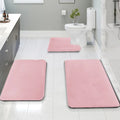3PC Bathroom Waterproof Non-slip Sponge Carpet Three-piece Set